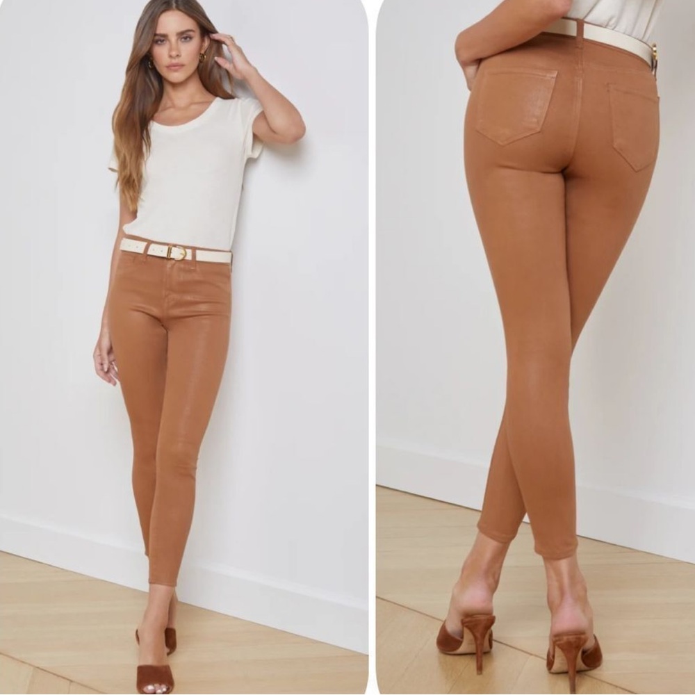 L'AGENCE Margot High Waistes Skinny
Cafe Coated Jeans Sz 29